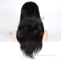 100% human hair long black straight hair wig for black women